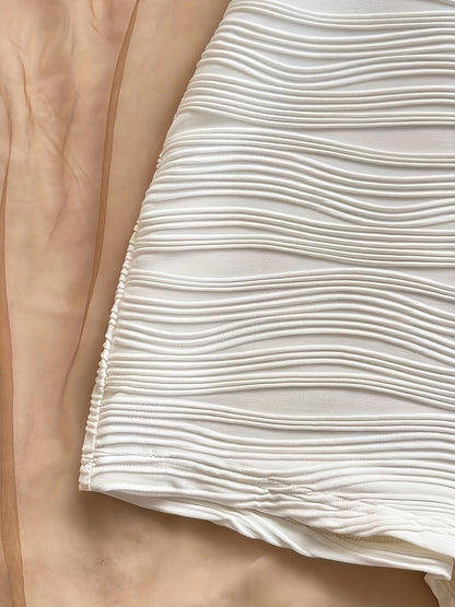 Damen Badeanzug mit Wellenstruktur und Boyshort-Schnitt – Eleganter Einteiler für Strand und Pool