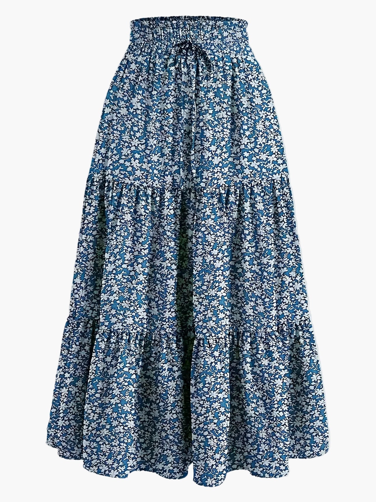 Damen Stufenrock mit hoher Taille und Bindegürtel – Eleganter Freizeit- und Sommerrock