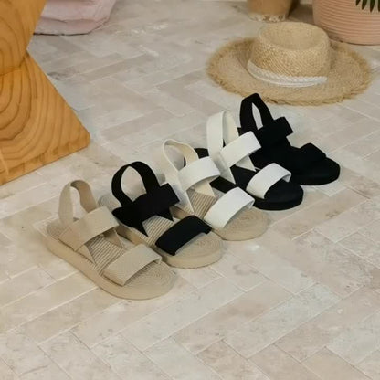 Damen Sommer Plateau Sandalen – Bequeme Freizeitsandalen mit Doppelriemen für Alltag und Urlaub