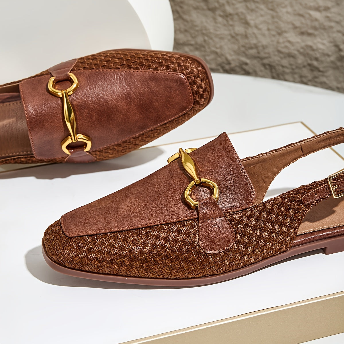 Damen Slingback-Loafer mit Pferdebit-Detail – Eleganter Business- und Freizeit-Schuh