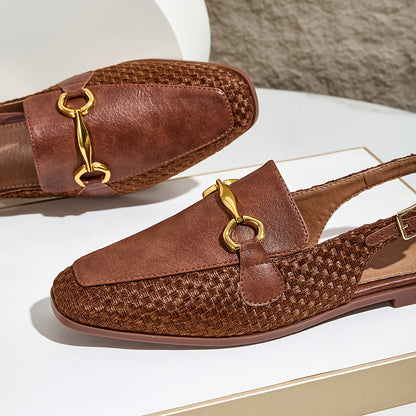 Damen Slingback-Loafer mit Pferdebit-Detail – Eleganter Business- und Freizeit-Schuh