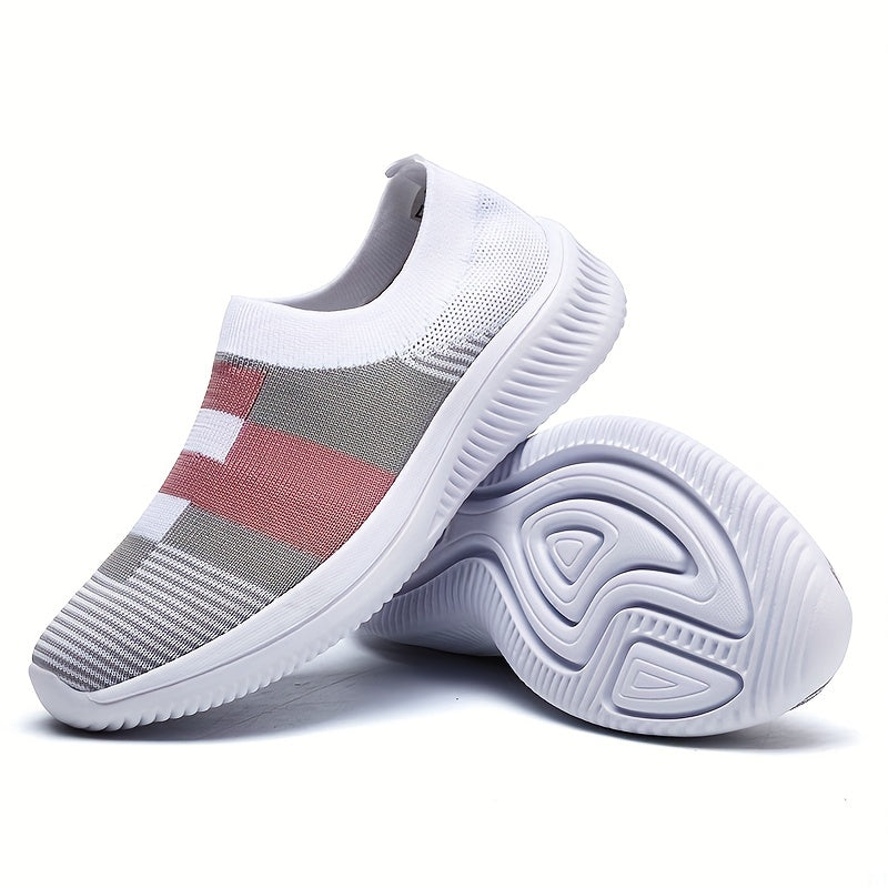 Damen Slip-On Sneaker – Bequeme Freizeitschuhe mit modernem Muster für Alltag und Spaziergänge