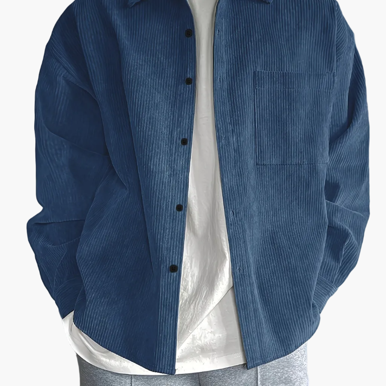 Herren Oversized Cordhemd Casual Streetwear – Lässiges Freizeithemd für Alltag und Trend-Looks