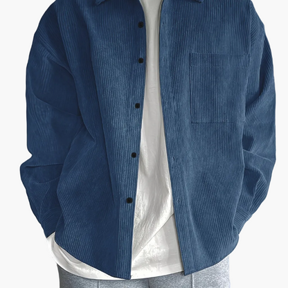 Herren Oversized Cordhemd Casual Streetwear – Lässiges Freizeithemd für Alltag und Trend-Looks