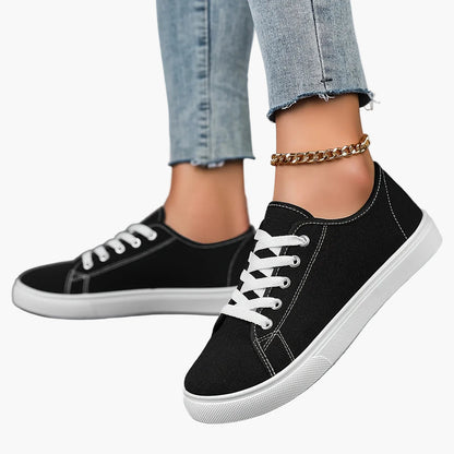 Damen Freizeit-Sneaker mit Schnürung – Bequeme Low-Top Schuhe für Alltag und Freizeit
