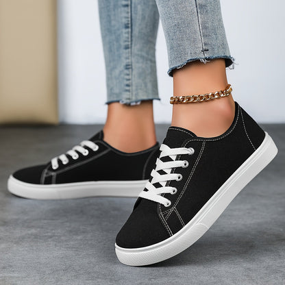Damen Freizeit-Sneaker mit Schnürung – Bequeme Low-Top Schuhe für Alltag und Freizeit