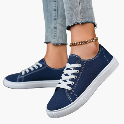 Damen Freizeit-Sneaker mit Schnürung – Bequeme Low-Top Schuhe für Alltag und Freizeit