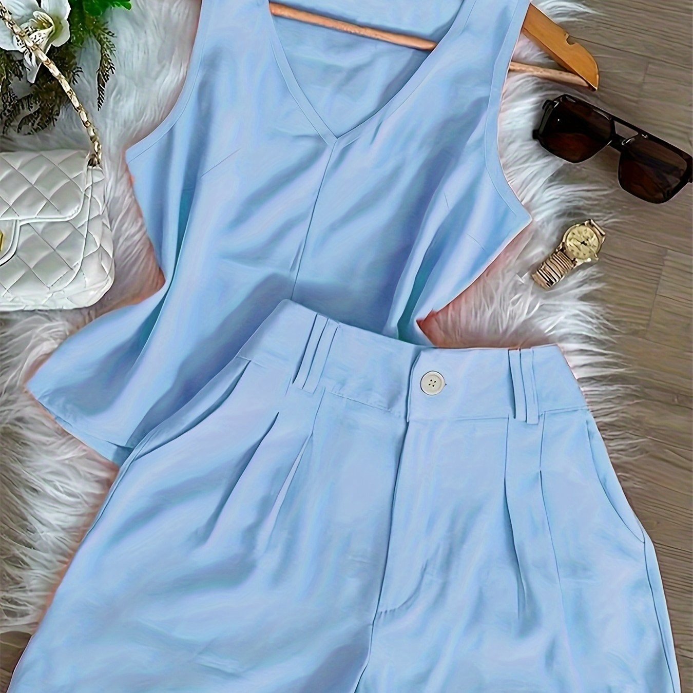 Damen Sommer Set – Elegantes Top und Shorts, Modischer Casual Look für Alltag & Urlaub