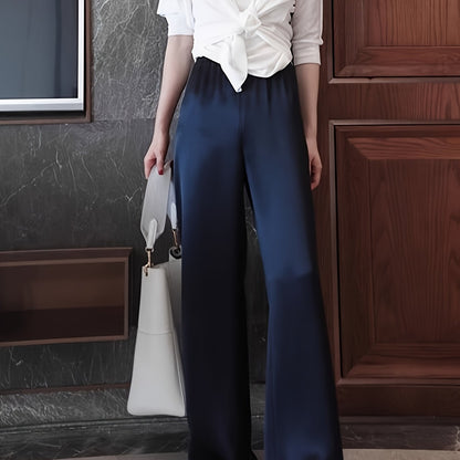 Damen Weitbeinige Elegante Hose für Büro und Freizeit