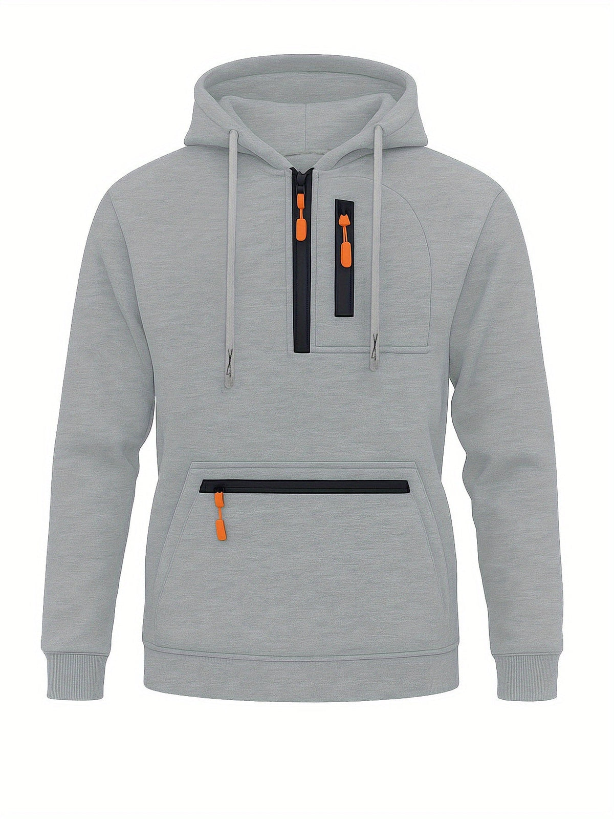 Herren Hoodie mit Reißverschluss, Kängurutasche und Kapuze