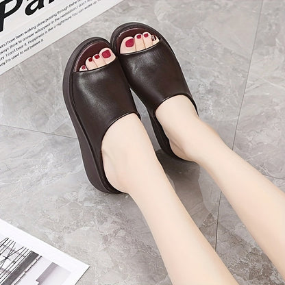 Damen Komfort-Pantoletten mit Plateau – Modische Slip-On Sandalen für Alltag und Freizeit