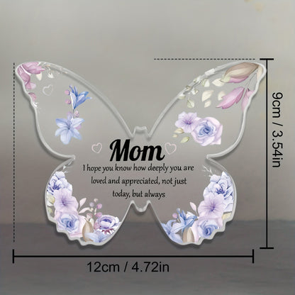 Schmetterling Deko Geschenk für Mutter – Vintage Acryl Tischdekoration mit Blumen – Muttertag, Dankeschön, Wertschätzung