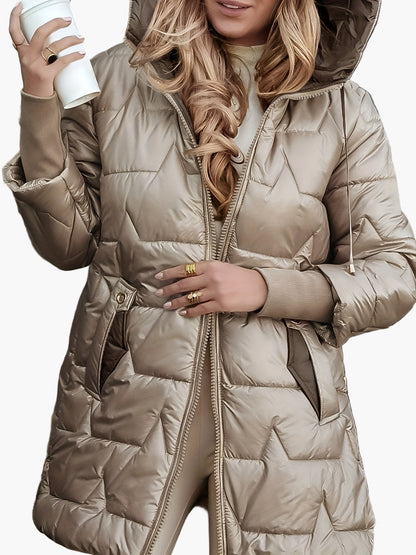 Damen Steppmantel mit Kapuze – Eleganter Wintermantel für Freizeit und Alltag