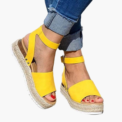 Damen Espadrille Plateau-Sandalen mit Knöchelriemen – Modische Sommerschuhe für Alltag und Urlaub