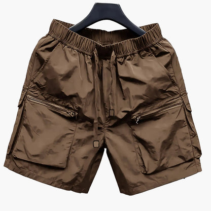 Herren Cargo Shorts mit großen Taschen und Zipper, lässiger Streetwear-Look