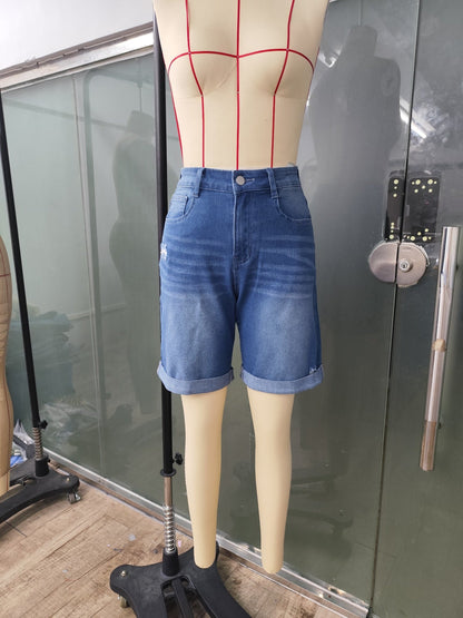 Damen Jeans-Bermuda im Casual-Style – Lässige High-Waist Shorts für Alltag & Freizeit