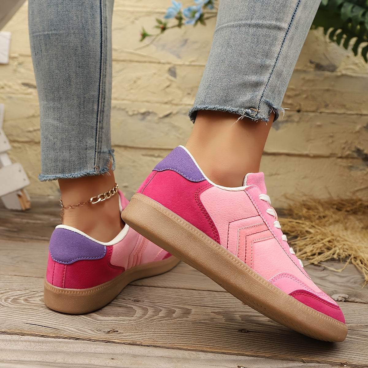 Damen Retro Sneaker im Casual Look – Bequeme Freizeitschuhe für Alltag und Streetstyle