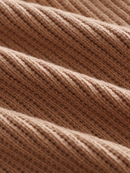 Hoodie Herren gestreift mit Kapuze und Kordelzug, Strickpullover Braun Beige Elfenbein gemustert
