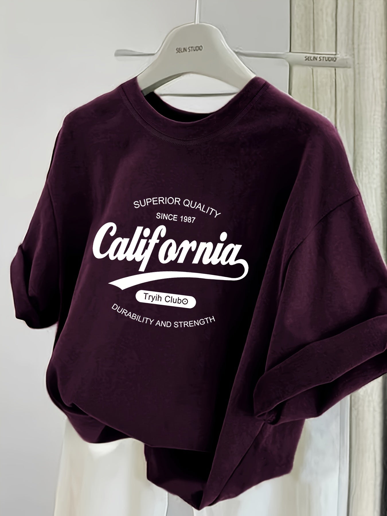 Damen Oversize Graphic T-Shirt California Casual Streetwear