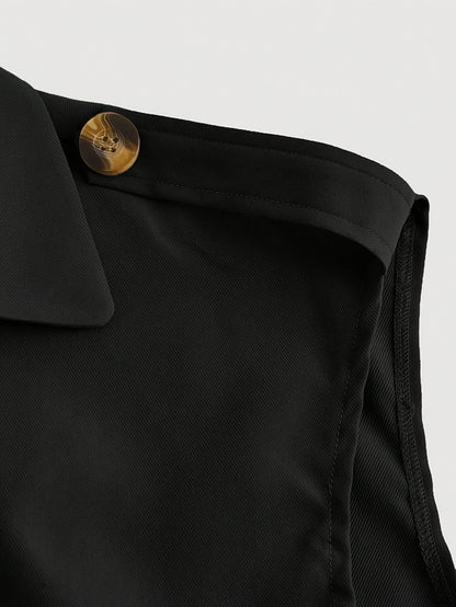 Damen ärmellose Trenchweste mit Gürtel – Eleganter Business- und City-Look
