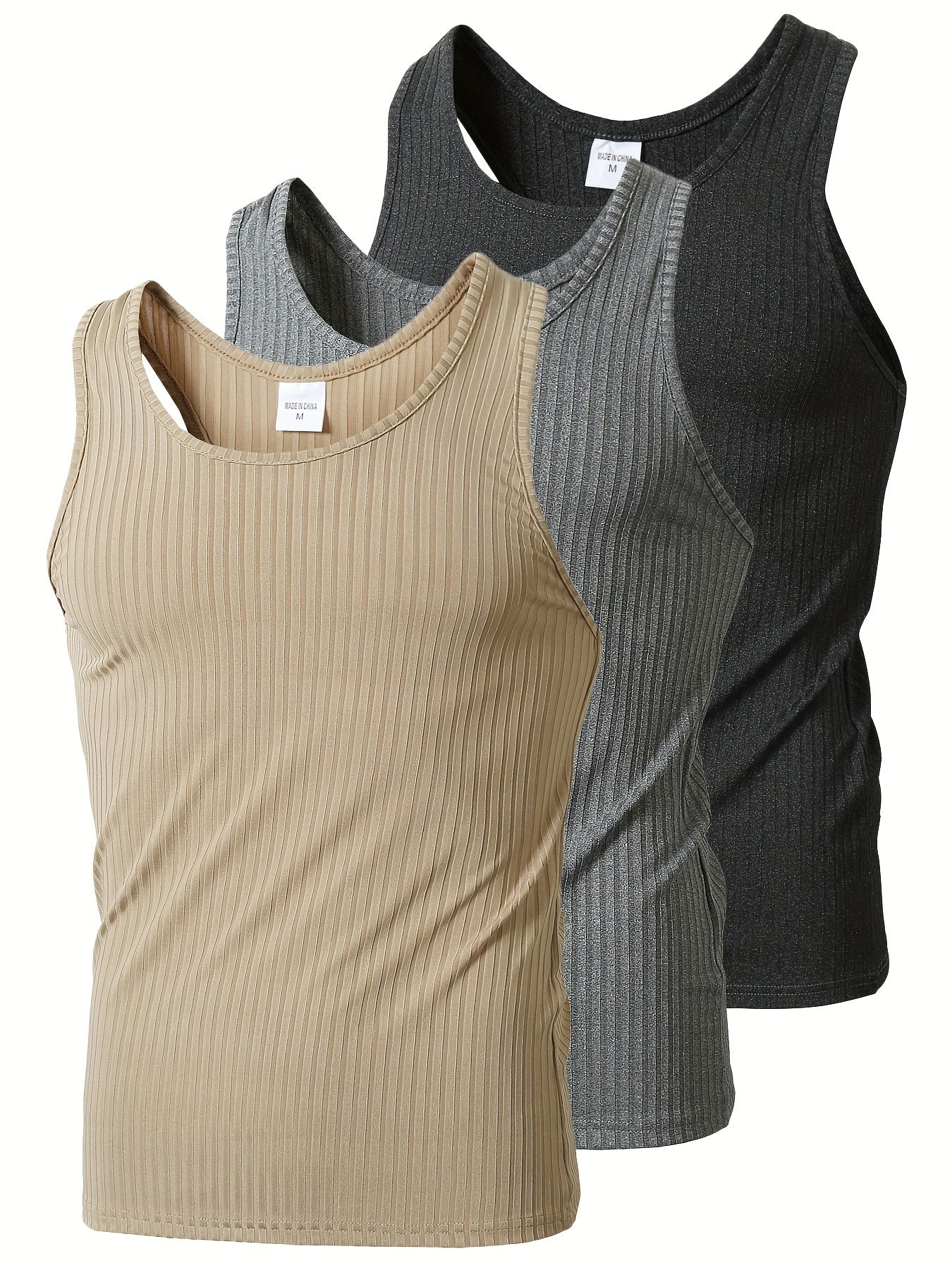 Herren Ripp Tanktop 3er Pack – Sportlicher Basic Fitness Style für Alltag und Training