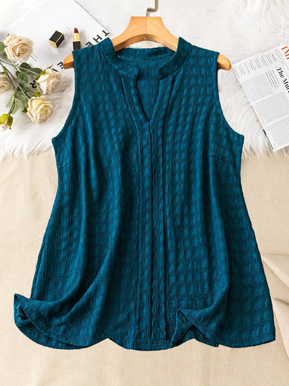 Damen Elegantes Ärmelloses Tunika-Top mit V-Ausschnitt – Perfekt für Alltag und Freizeit