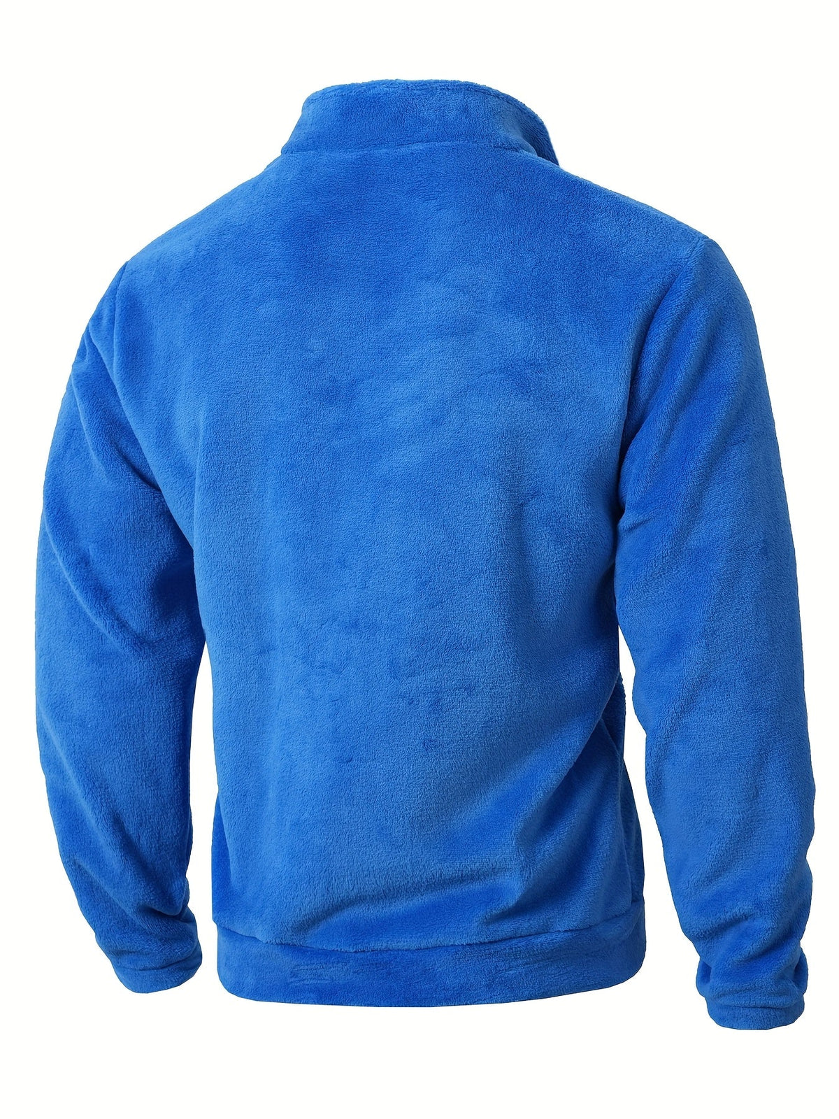 Fleece Pullover Herren mit Reißverschluss Stehkragen und Kängurutasche
