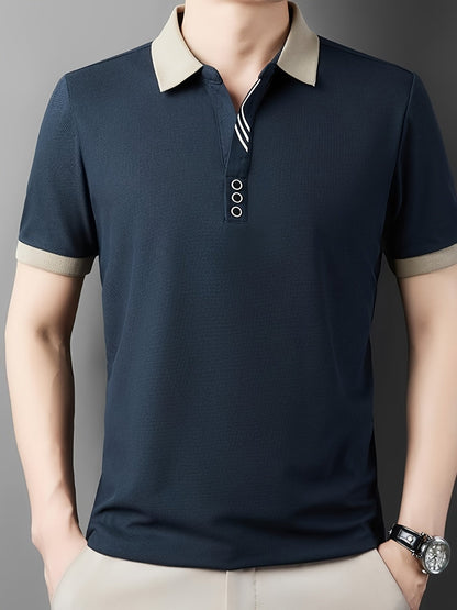 Herren Polo-Shirt mit Kontrastkragen – Stilvolles Freizeit- und Business-Oberteil