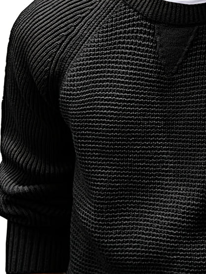 Herren Strickpullover Vintage Stil – Klassischer Rundhalsausschnitt, Perfekt für Alltag und Freizeit