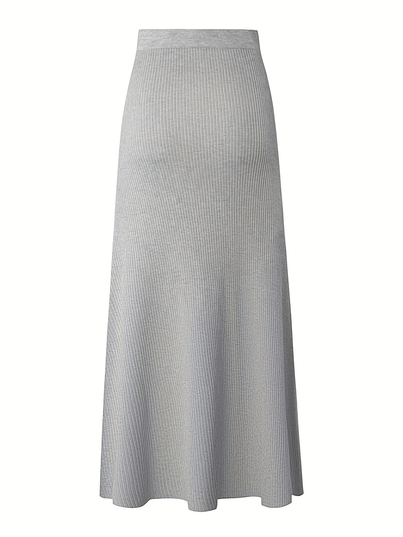 Damen Rippenstrick Maxirock mit Bindegürtel – Eleganter Freizeit- und Büro-Look