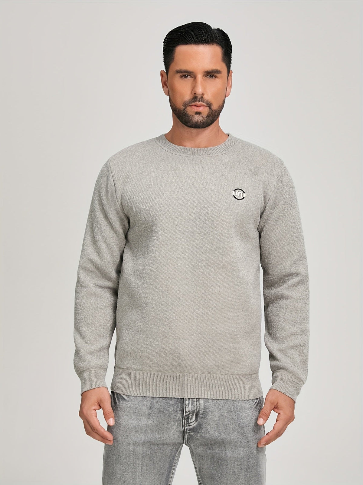 Unisex Langarm Sweatshirt Pullover Rundhals mit Logo-Detail Winter