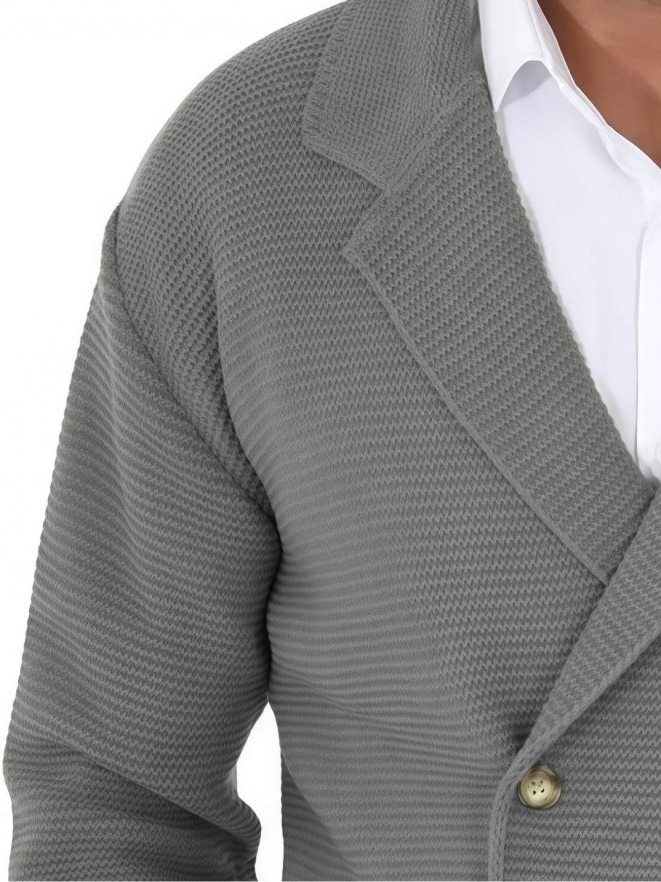 Herren Strickjacke Casual Doppelreihig Business Freizeit Sakko-Stil