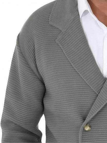 Herren Strickjacke Casual Doppelreihig Business Freizeit Sakko-Stil