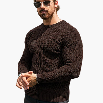 Herren Strickpullover mit Zopfmuster – Modischer Freizeitpulli für Herbst & Winter