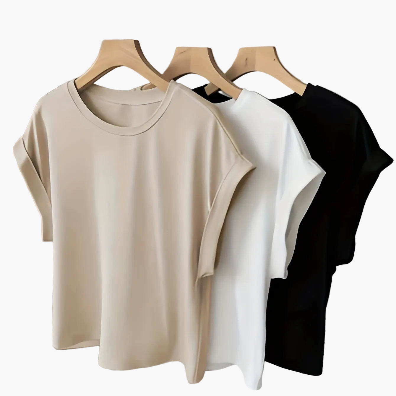 Damen Basic T-Shirt mit Aufschlagärmeln – Moderner Freizeitstil für Alltag und Büro