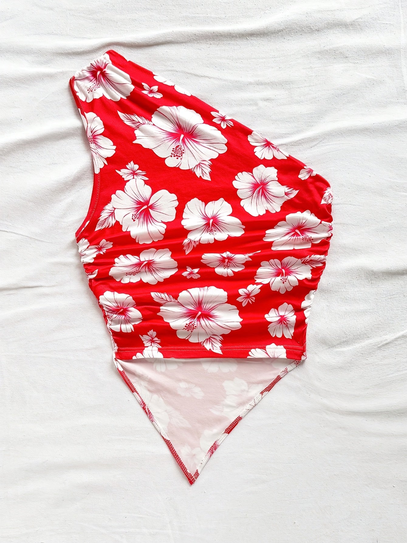 Damen Ein-Schulter-Body mit Blumenmuster – Eleganter Sommer-Body für Freizeit und Urlaub