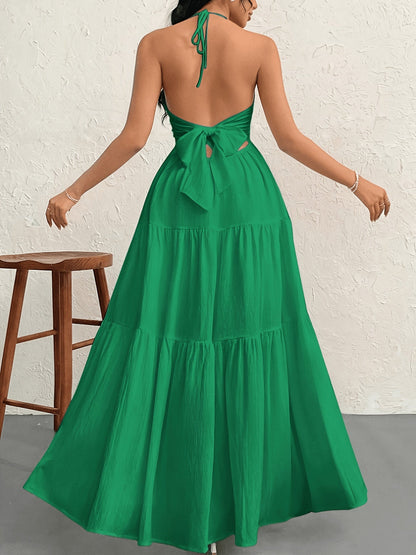 Damen Maxikleid Elegant mit Spaghettiträgern und Rückenfrei – Stilvolles Abend- und Sommerkleid