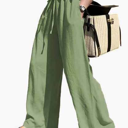 Damen Weite Sommerhose mit Kordelzug – Eleganter Freizeit-Stil für Alltag und Urlaub