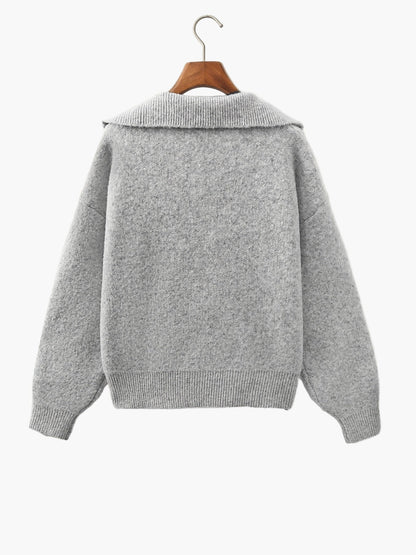 Damen Vintage Strickpullover mit V-Ausschnitt – Lässiger Herbst/Winter Pullover für Alltag und Freizeit