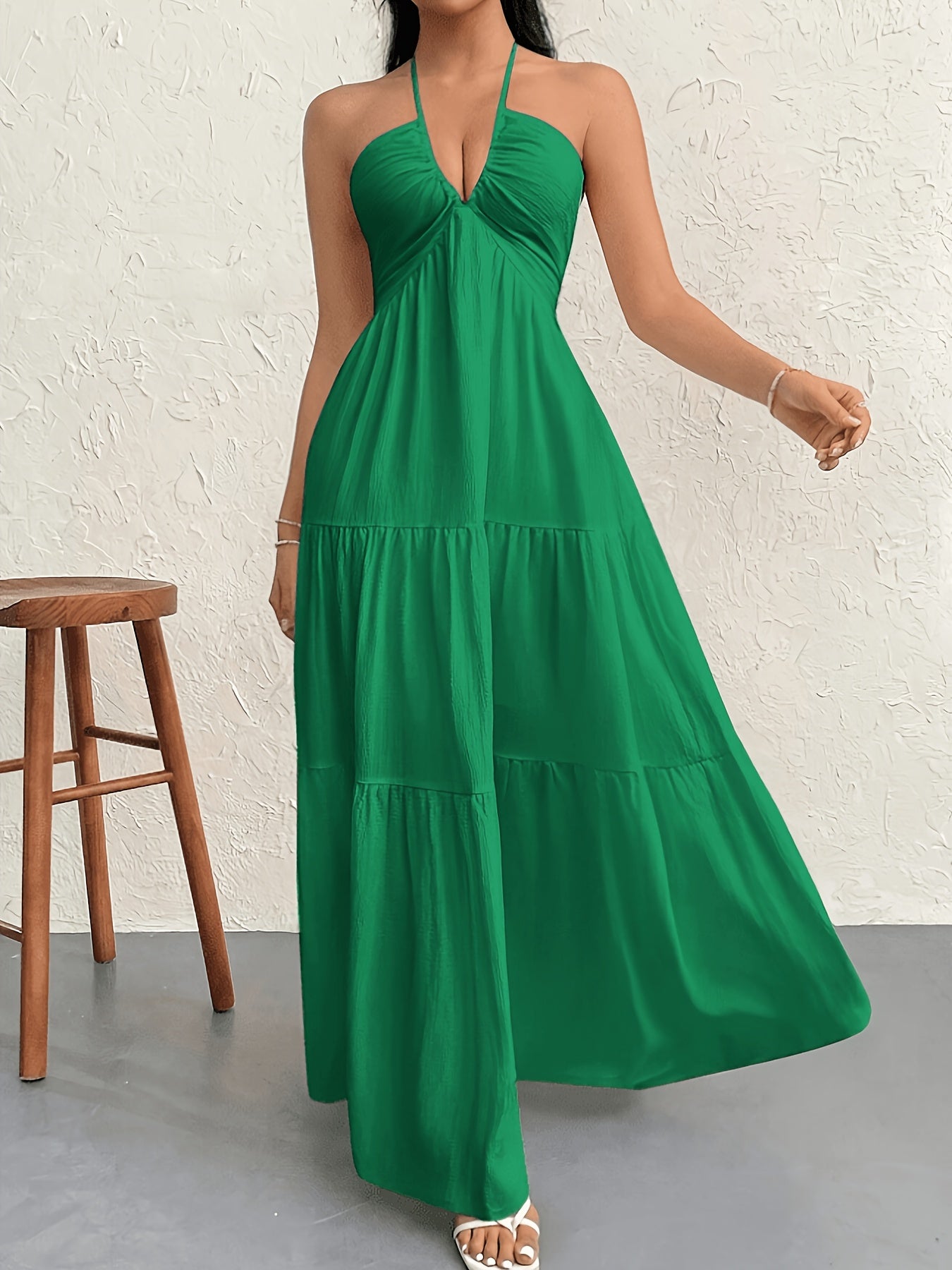 Damen Maxikleid Elegant mit Spaghettiträgern und Rückenfrei – Stilvolles Abend- und Sommerkleid