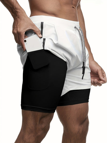 Herren Trainingsshorts mit Doppellage – Perfekt für Fitness, Laufen & Sport