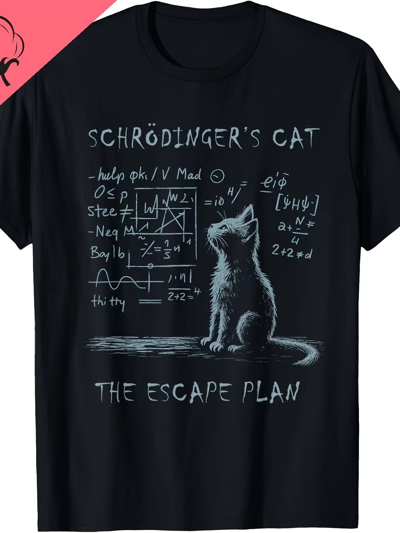 Herren T-Shirt Schrödingers Katze Escape Plan Wissenschaft Humor Freizeit