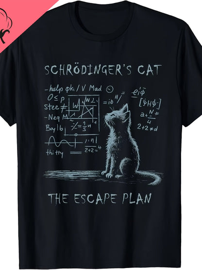 Herren T-Shirt Schrödingers Katze Escape Plan Wissenschaft Humor Freizeit