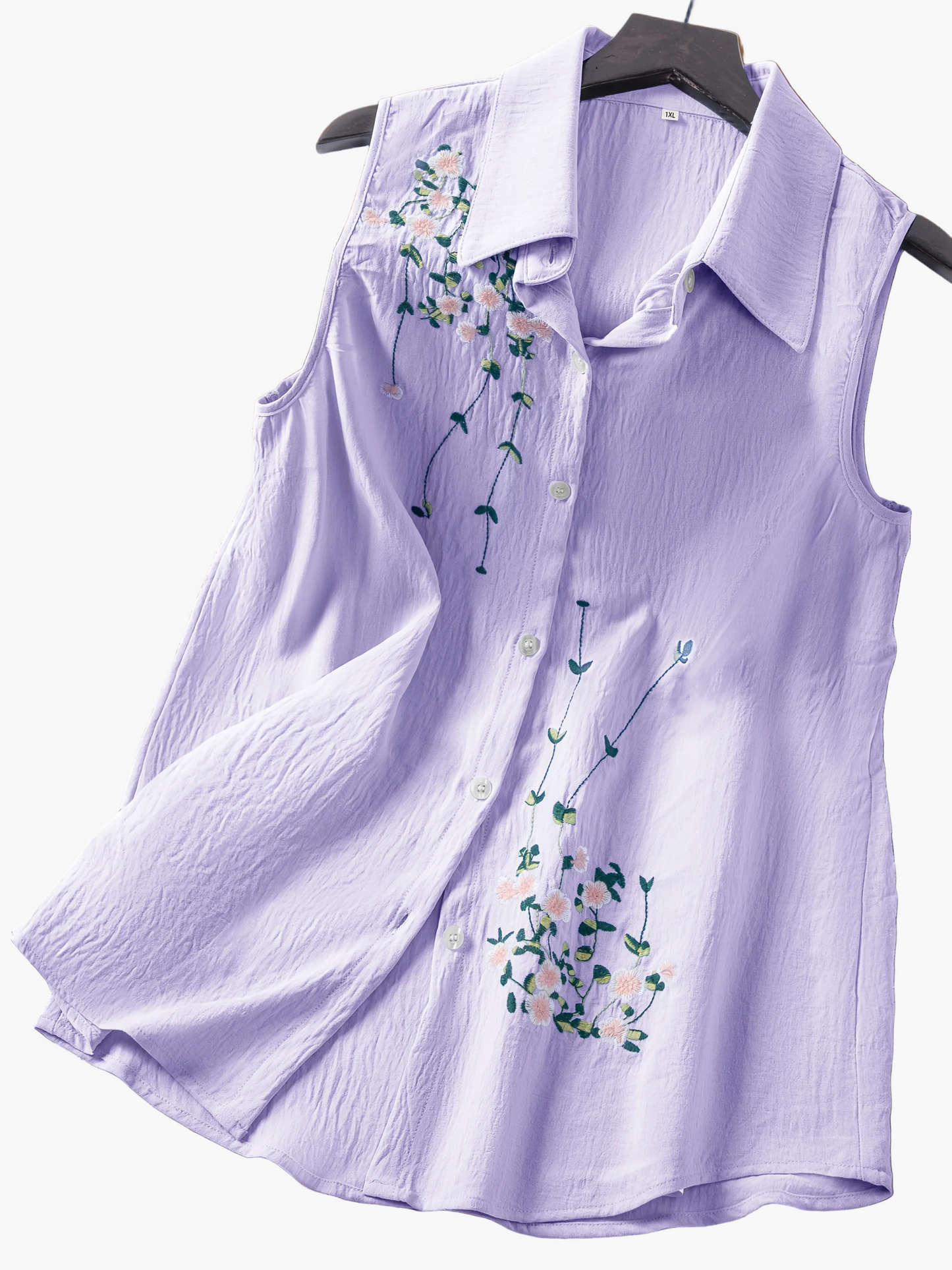Damen ärmellose Bluse mit Stickerei – Eleganter Freizeitstil für Büro & Alltag