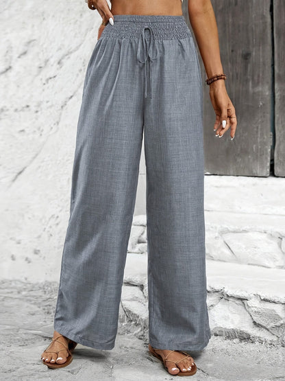 Damen Weite Freizeithose mit Elastikbund – Eleganter Stil für Alltag und Urlaub