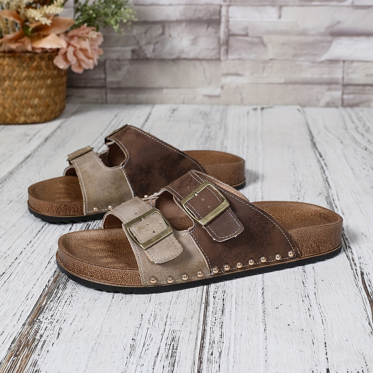 Damen Vintage Komfort Sandalen mit Schnallen – Bequeme Sommerschuhe für Freizeit & Alltag