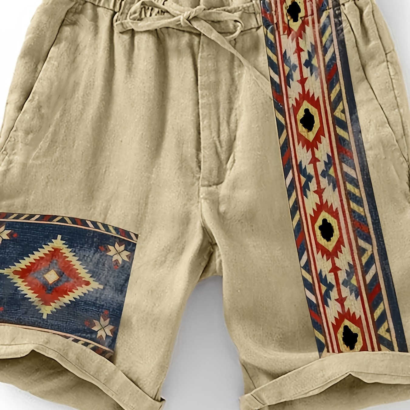Herren Ethno-Shorts mit geometrischem Muster – Freizeit & Urlaub, moderner Look