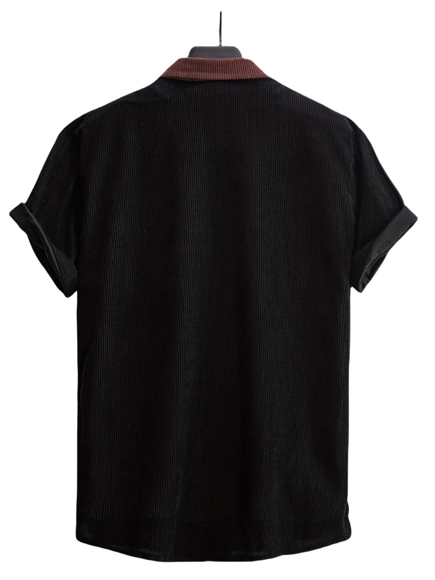 Herren Kurzarm Hemd im modernen Split-Panel Design – Lässiges Button-Down für Freizeit und Alltag