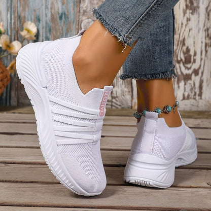 Damen Slip-On Freizeitschuhe mit Streifen – Bequeme Alltagssneaker für Freizeit & Spaziergänge