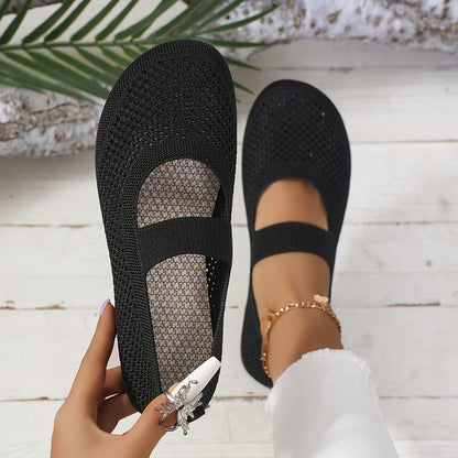 Damen Mary Jane Komfort-Slipper für Alltag und Spaziergänge – Atmungsaktive Flats